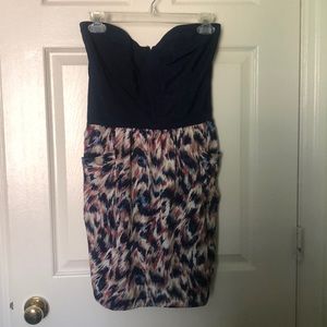 Sugarlips Strapless Navy Dress with Pockets